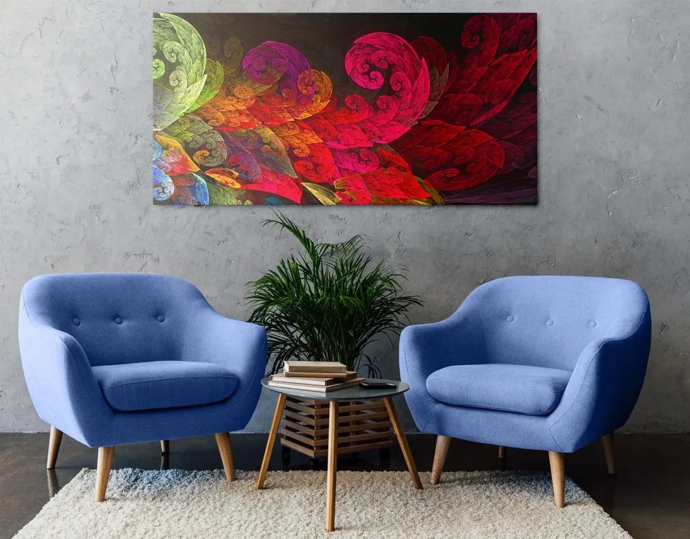 Quadro su tela – Foglie pastello astratte