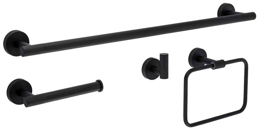 Set accessori da bagno GRID Black 4 pezzi
