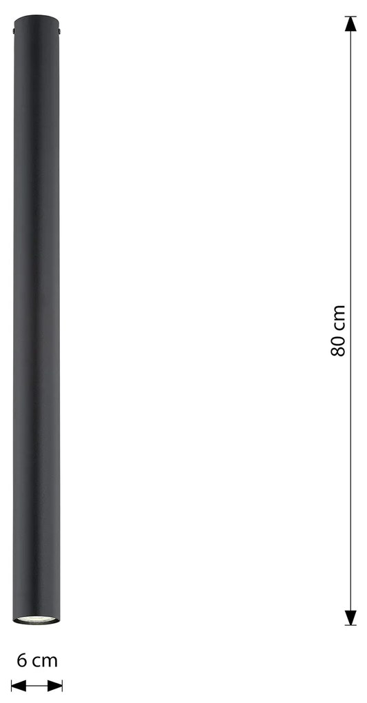 Plafoniera Moderna Faretto Marduk 1 Luce Acciaio Nero 80 Cm