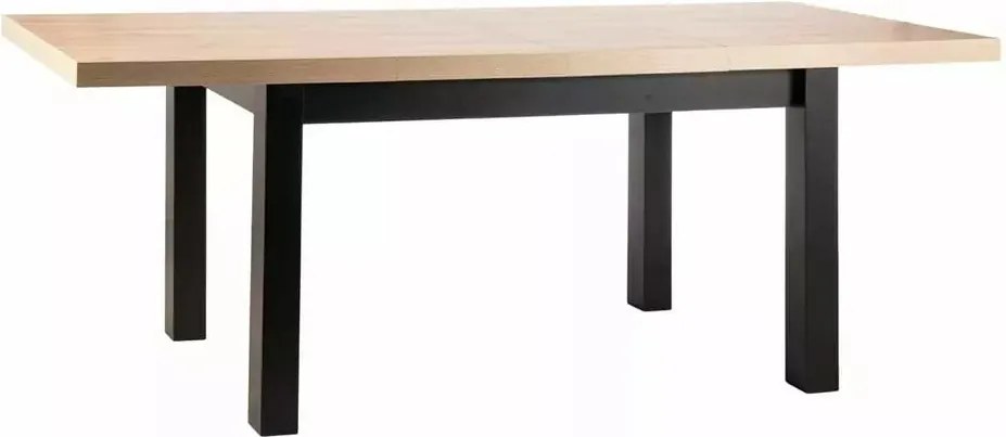 Tavolo allungabile Presto in rovere artigianale/nero - L140-218 cm