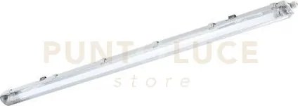 Plafoniera stagna led atlantic silver 1 luce attacco t8 incluso ip6...