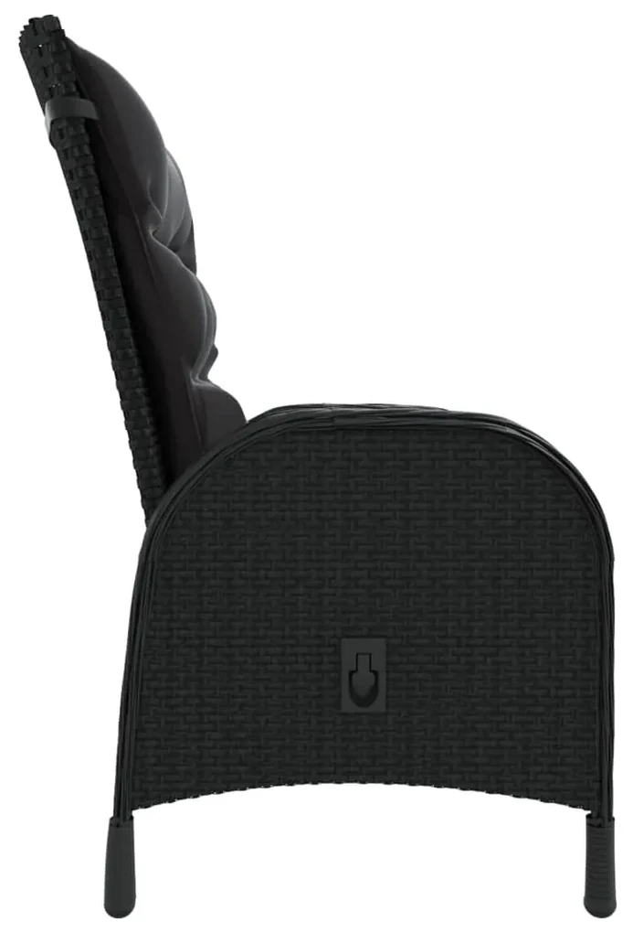 Set da pranzo per giardino 11 pz in polyrattan nero