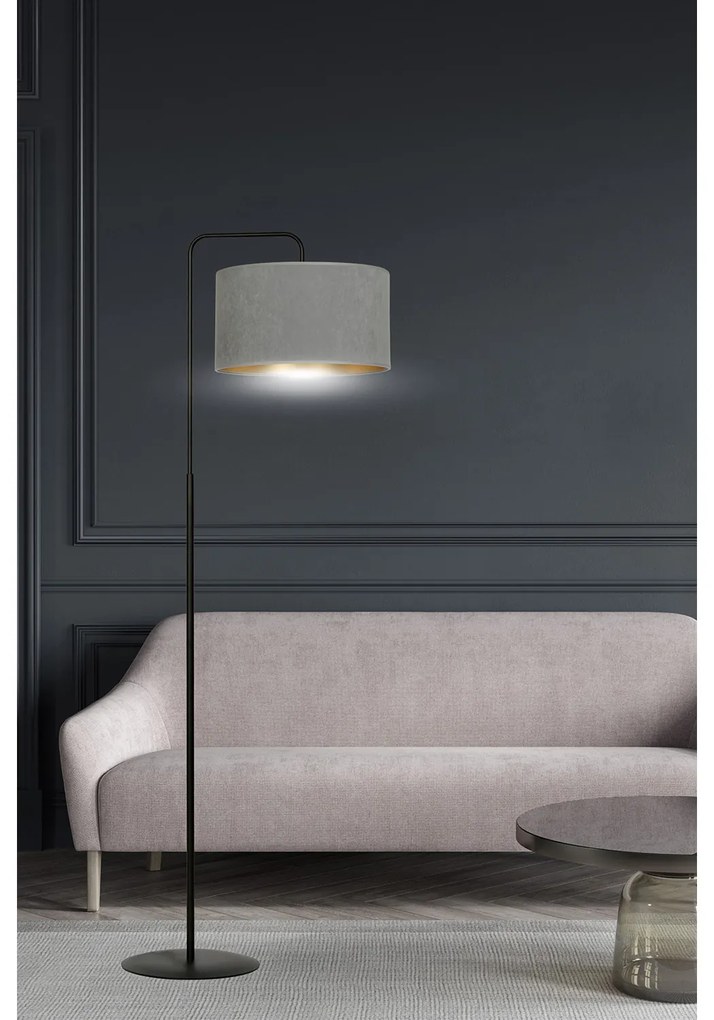 Piantana Contemporaneo Ganesha Acciaio Nero Grigio 1 Luce E27 Ip20
