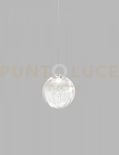 Puppet sospensione 28l cristallo trasparente cromo lucido l32cc led...