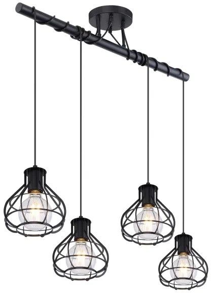 Globo 15388-4D - Lampadario su filo CLASTRA 4xE27/60W/230V