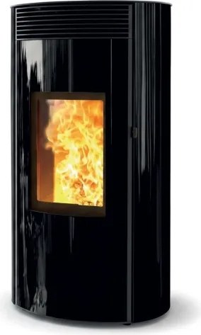 Termostufa a Pellet Autopulente MW28 Wi-Fi Ermetica Cuma Glass Caminetti Montegrappa