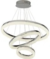 Lampadario Moderno Cerchio Acciaio Grigio Policarbonato Trasparente Led 43 4000K