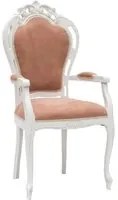 Capotavola shabby bianco legno tessuto rosa antico 60x55x110 - Mobili 2G