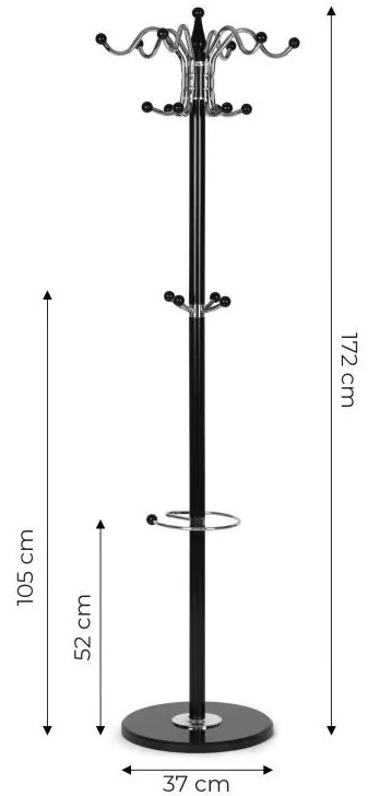 Appendiabiti in metallo nero