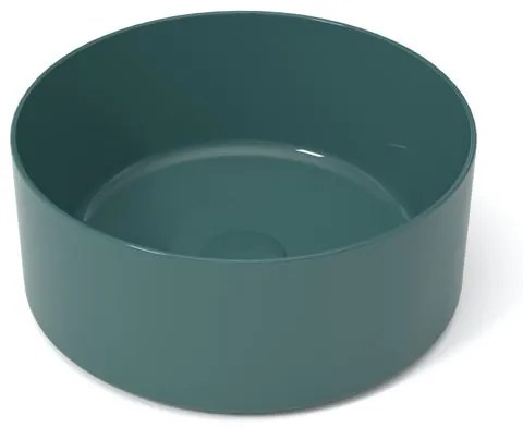 Lavabo da appoggio Open OLYMPIA CERAMICA tondo in ceramica L 40 x H 17 x P 40 cm verde lucido