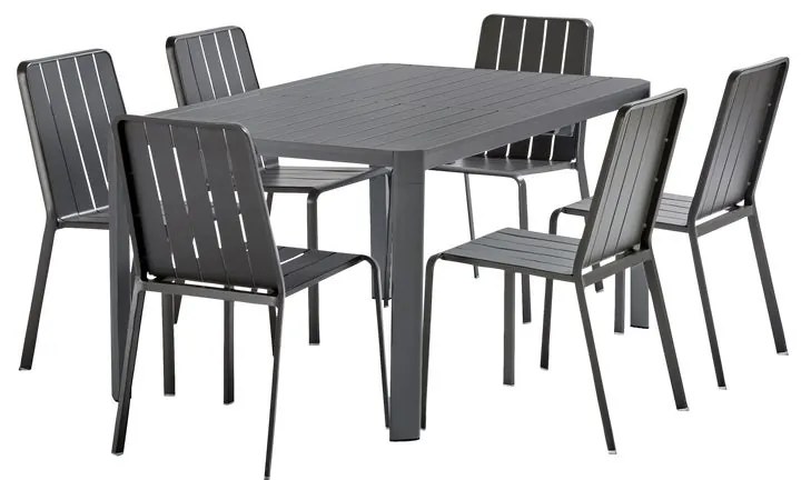Tavolo da giardino allungabile Idaho NATERIAL in alluminio antracite per 8 persone 97/149x149cm