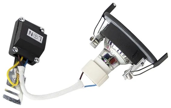 Faretto da incasso Smart moderno nero rotondo con WiFi GU10 IP54 - Xena