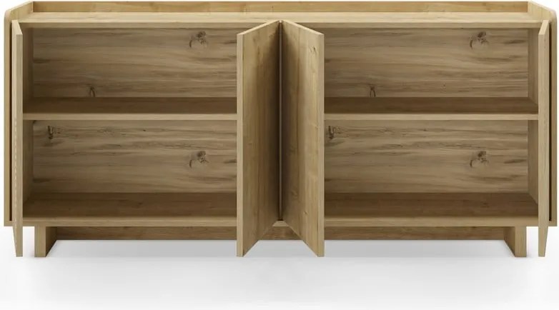 Cassettiera di colore naturale con effetto rovere 180x80x40 cm Daira – Marckeric