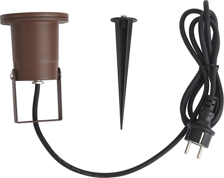 Faretto da giardino moderno marrone ruggine con cavo e spina 204cm IP65 - Basic