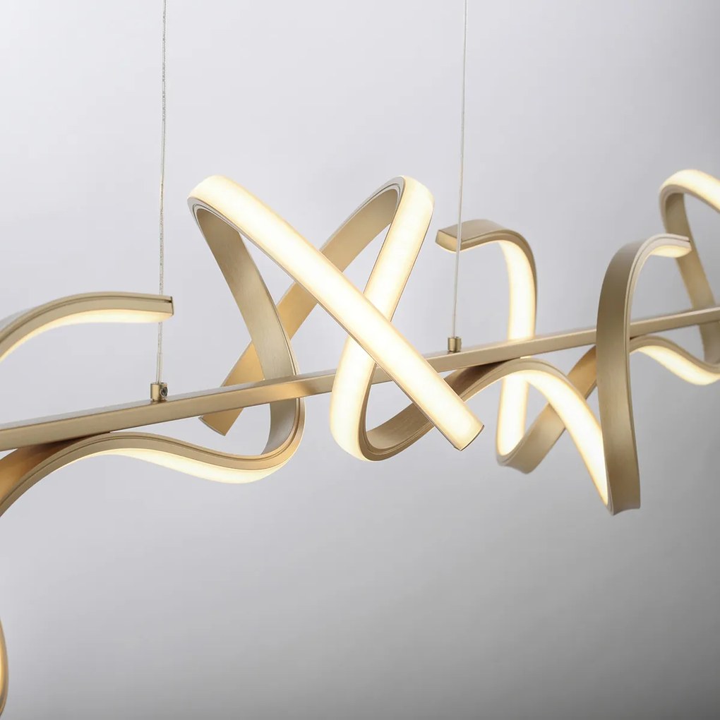 Lampada a sospensione di design in ottone con LED e dimmer inclusi - Krisscross