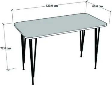 Tavolo Da Cucina Stile Industrial 120x60x73 Gambe A Piramide Pyra Rovere