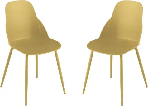 Sedia in polipropilene Giallo con gambe in metallo - MILA 2 sedie