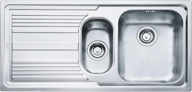 Lavello integrato 1.5 vasche in inox argento FRANKE Logica Line L 50 x L 100 cm, sgocciolatoio a sinistra