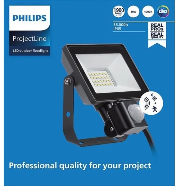 Philips - Proiettore LED da esterno con sensore PROJECTLINE LED/20W/230V IP65 4000K