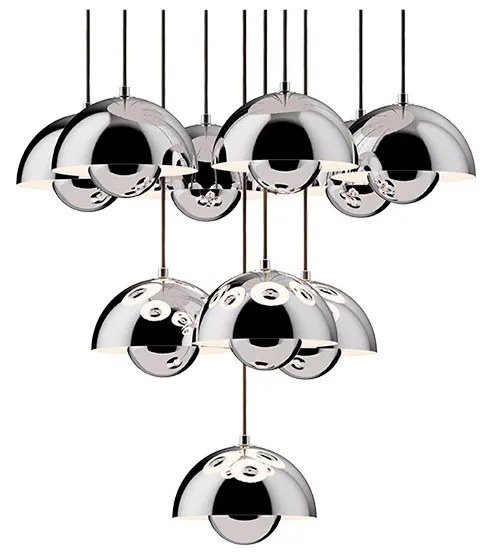 &Tradition - Flowerpot VP10 Lampadario Ø53 Chrome-Plated &Tradition