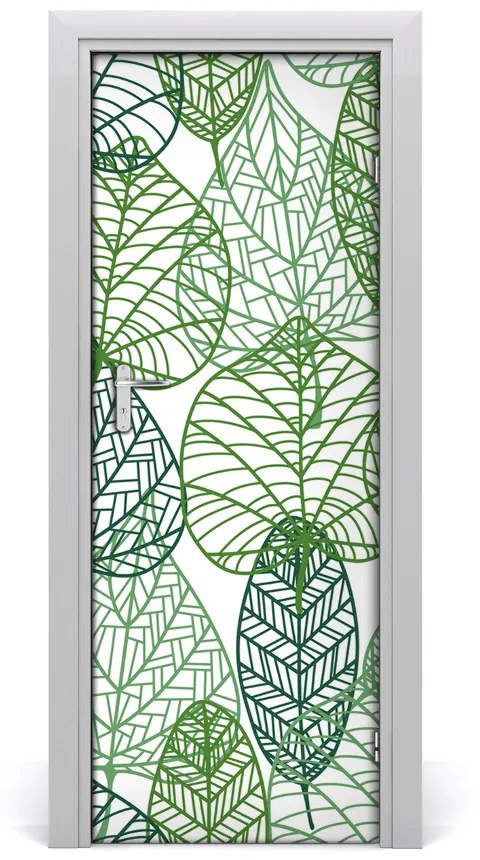 Adesivo per porta Foglie 85x205 cm