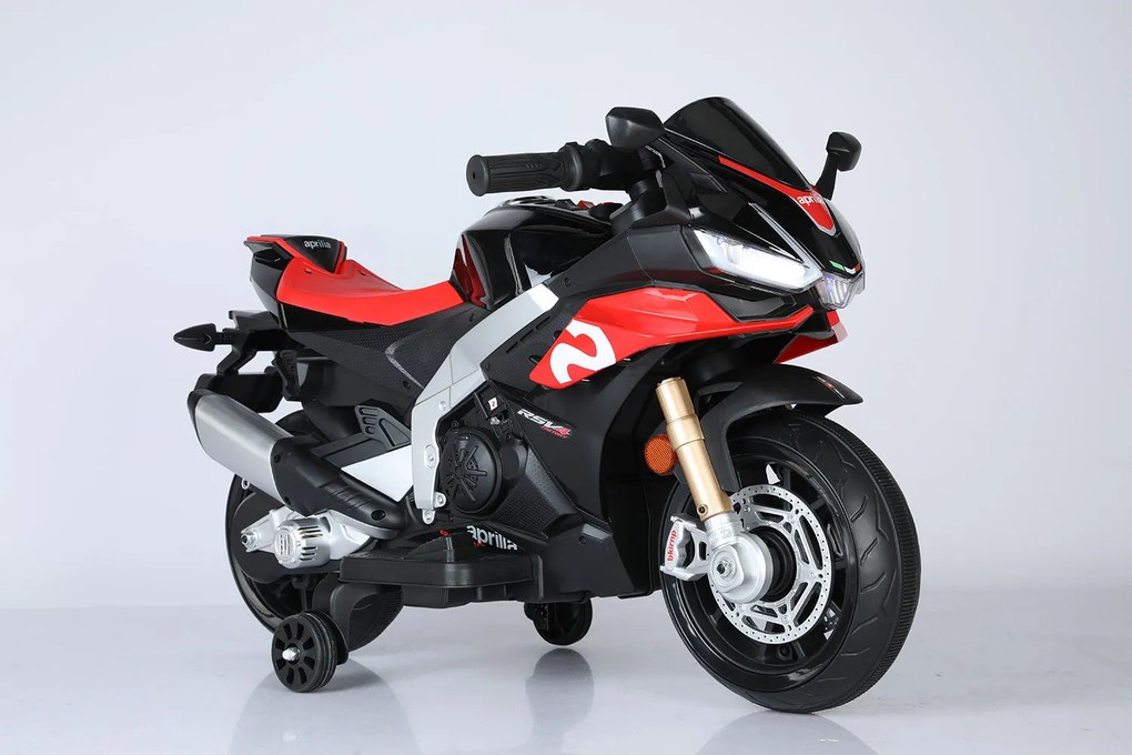 Moto Elettrica per Bambini 12V con Licenza Aprilia RSIV Small Nera...