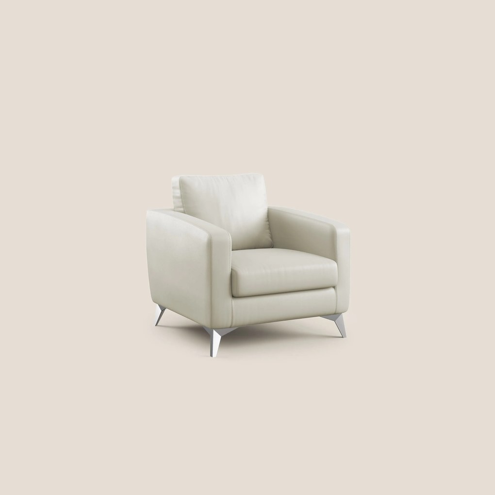 Orione Poltroncina in ecopelle moderna e impermeabile T04 tortora