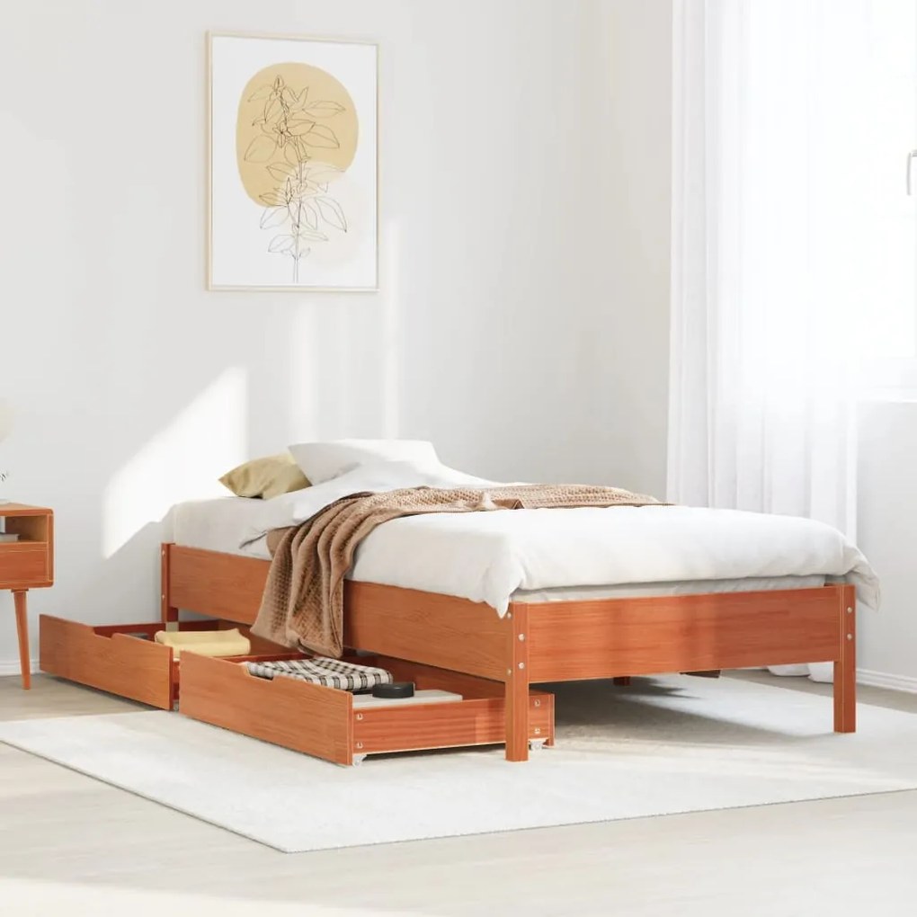 Letto senza materasso marrone cera 90x200 cm legno di pino