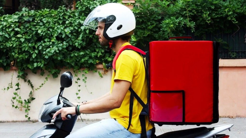 Zaino Borsa Termica Porta Pizze da Asporto 10 Cartoni Safemi Fast 10 Rosso...