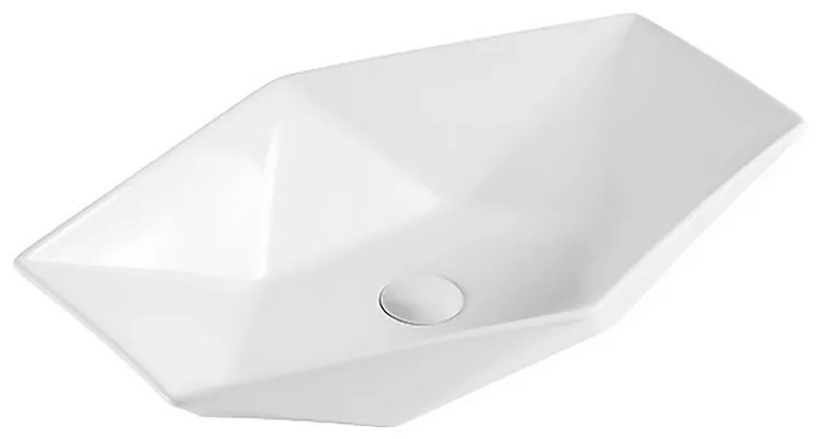 Kamalu - lavabo da appoggio 64cm esagonale bianco | litos-k64