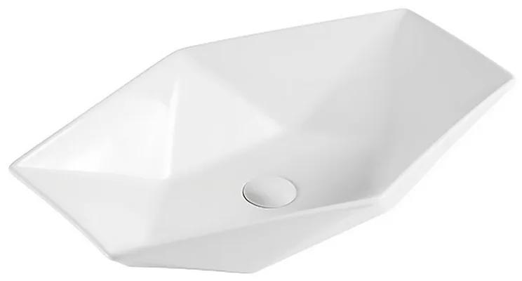 Kamalu - lavabo da appoggio 64cm esagonale modello litos-k64