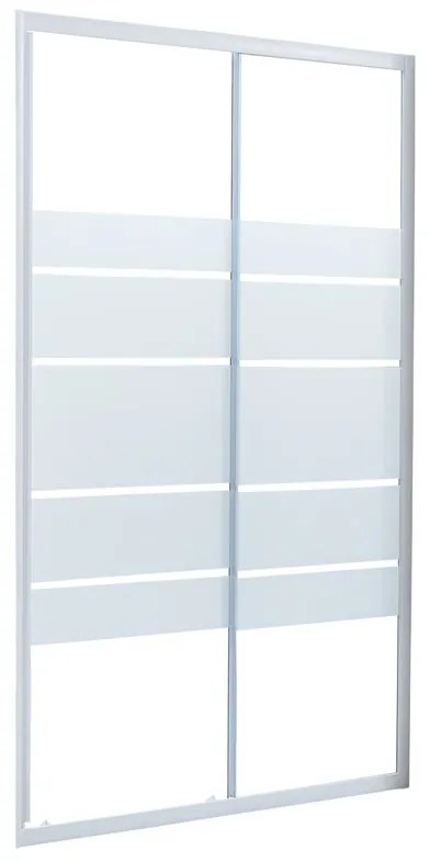 Porta doccia scorrevole Essential L 140 x H 185cm, Sp. 4 mm in vetro smerigliato profilo bianco