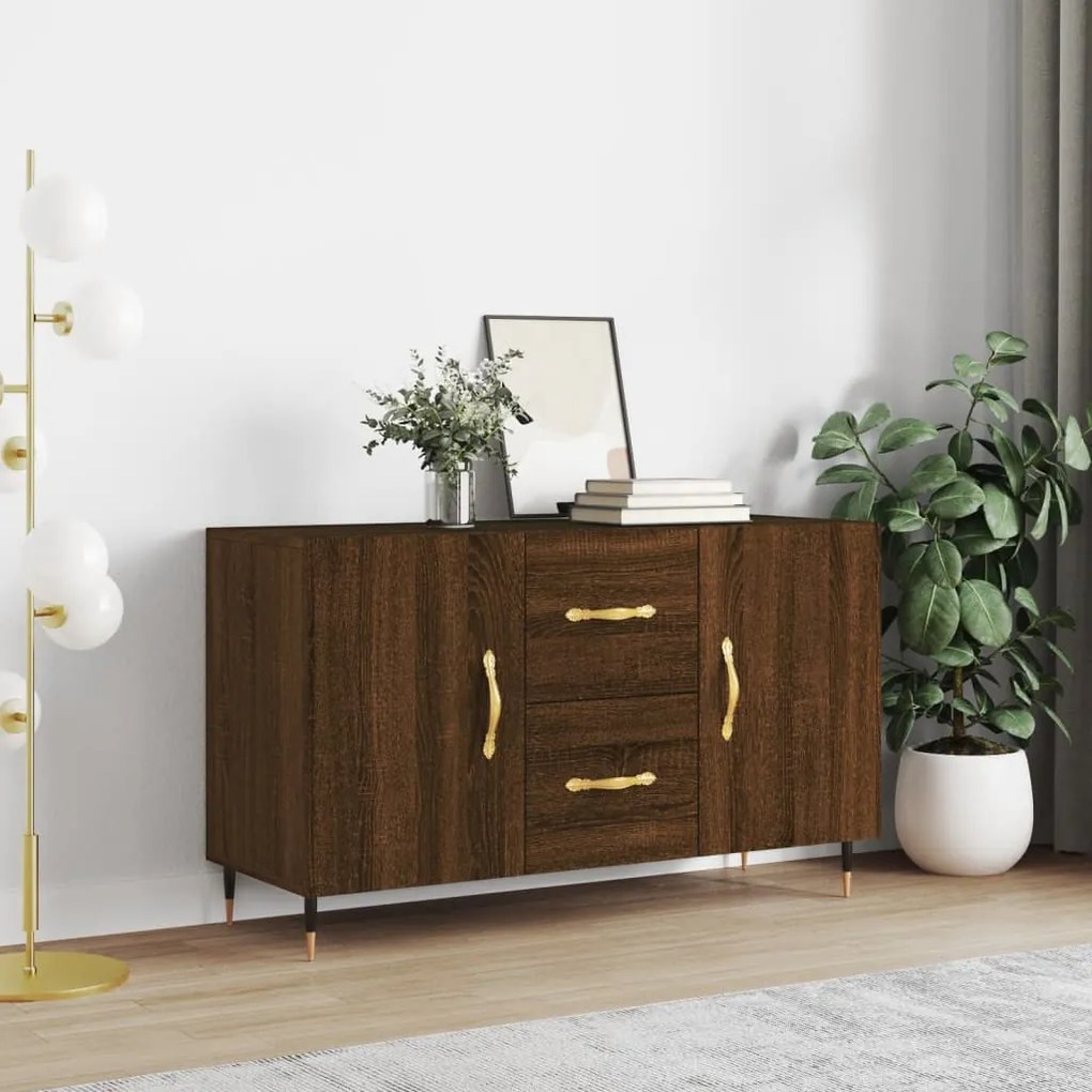 Credenza rovere marrone 100x36x60 cm in legno multistrato