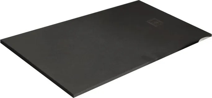 Piatto doccia in resina Strato nero L 90 x L 90 x H 2.4 cm opaco effetto pietra