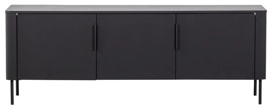 Mobile TV nero opaco in pino massiccio 154x56x44 cm Gunnar – WOOOD