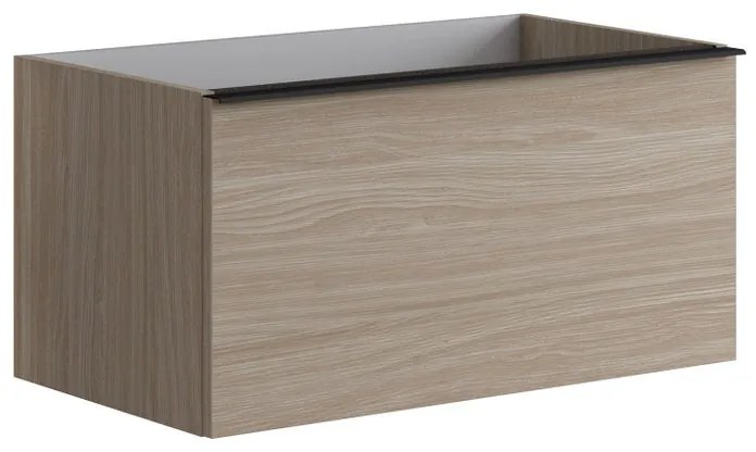 Mobile bagno con lavabo L 100 x H 40 cm olmo rousseau/grigio carbone 1 cassetto per vasca a sinistra Pixel