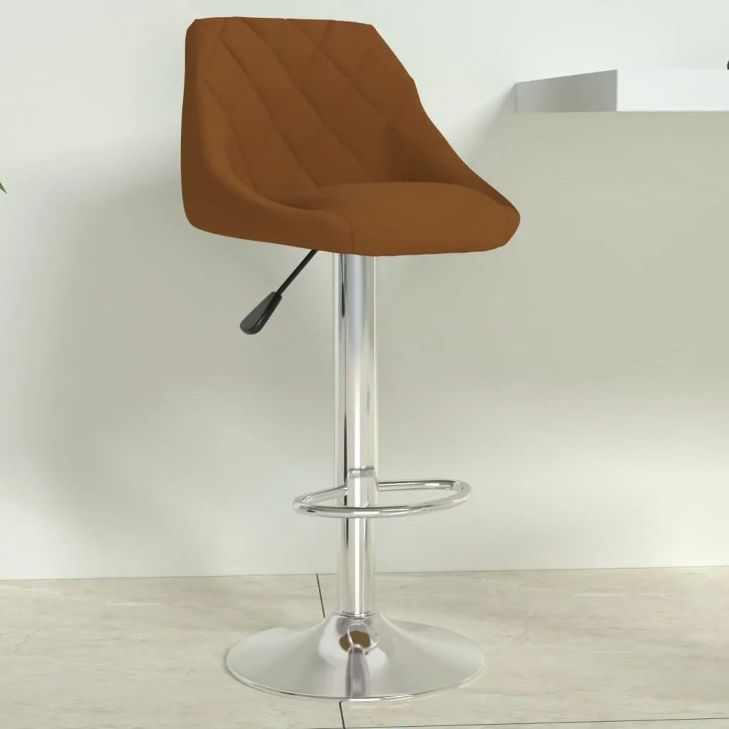 Sgabello Da Bar Marrone İn Velluto /