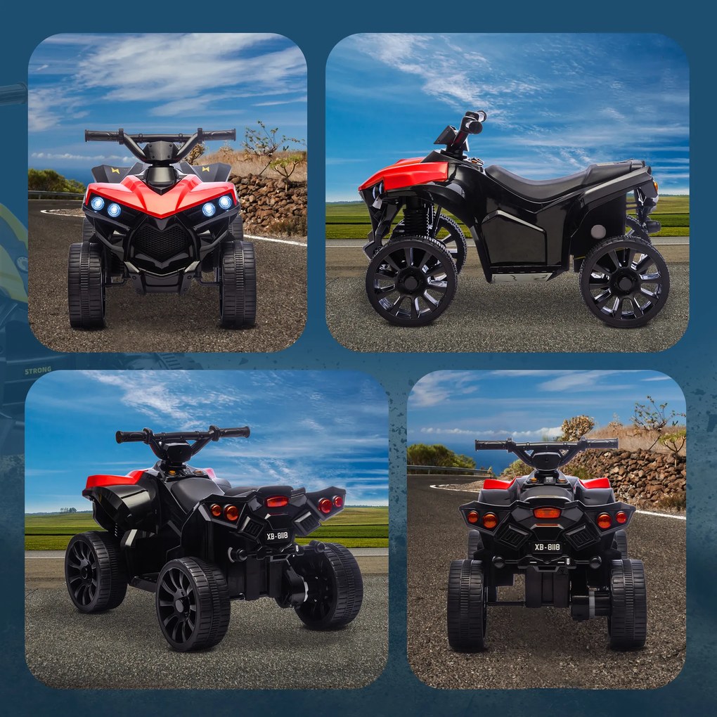 Quad Elettrico per Bambini ATV 6V Ricaricabile con Fari e Musica Rosso...