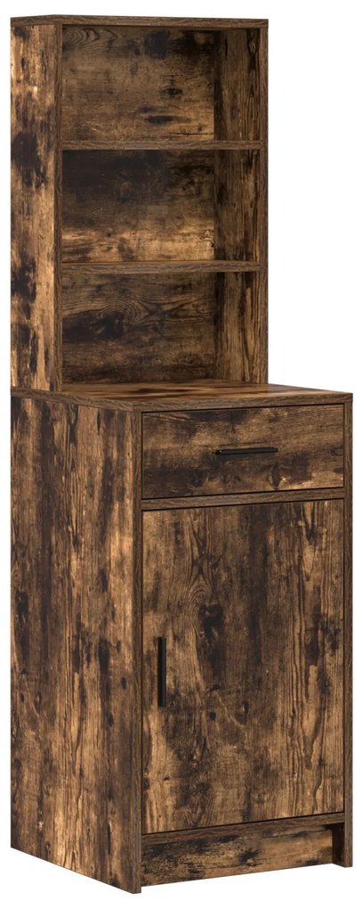 Set di toeletta in 2 pezzi con led in rovere affumicato e legno ingegnerizzato