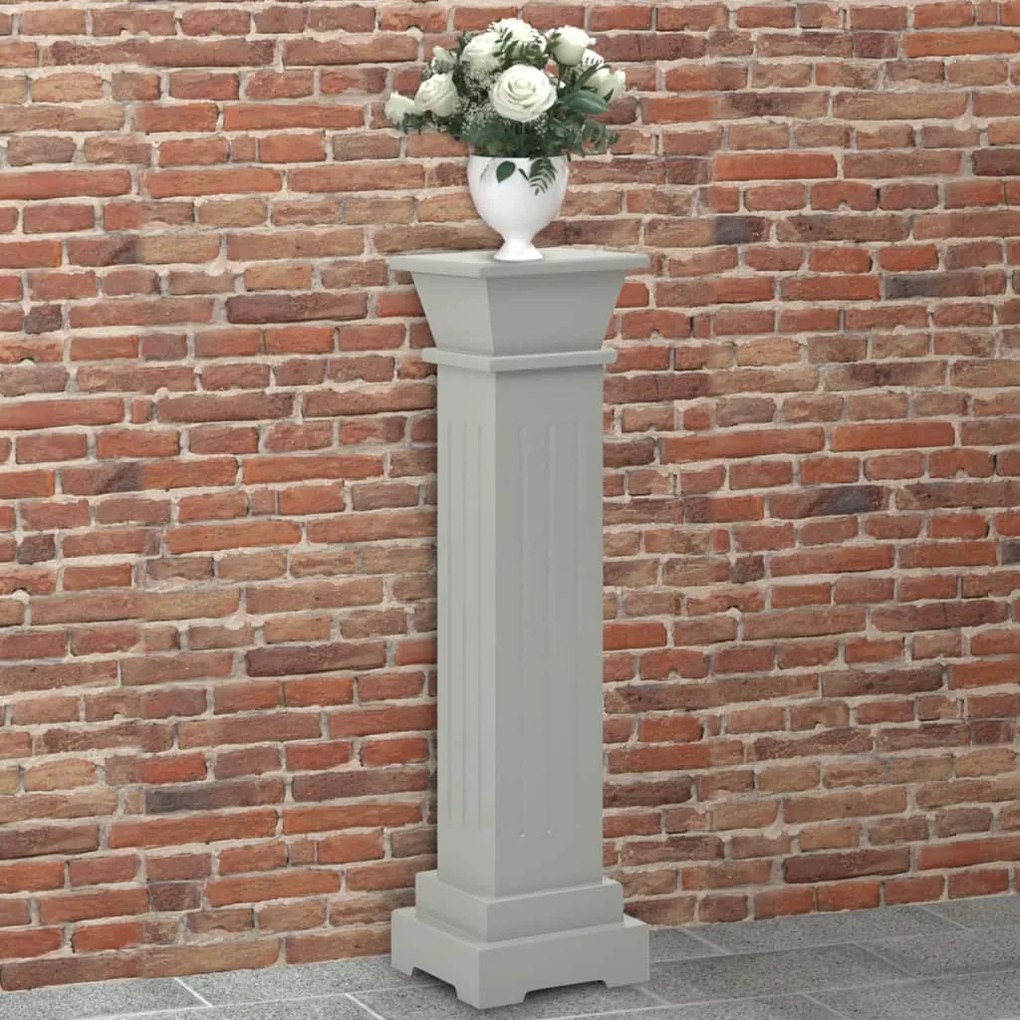 Piedistallo Per Piante Quadrato Classico Grigio 17x17x66 Cm Mdf /