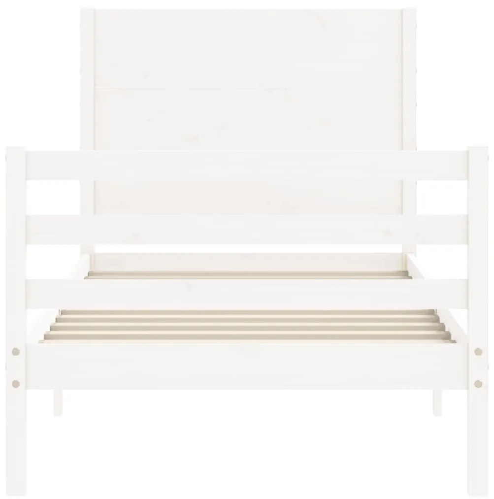 Giroletto con Testiera Bianco Small Single Legno Massello