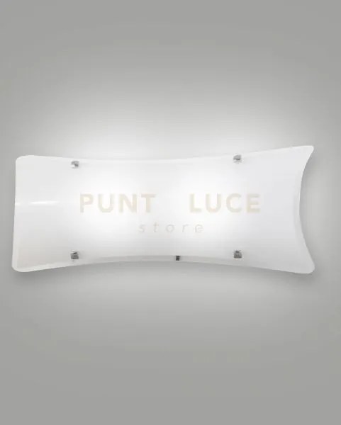 Milton applique bianca 20x50 cm   in vetro e metallo 2 luci attacco...