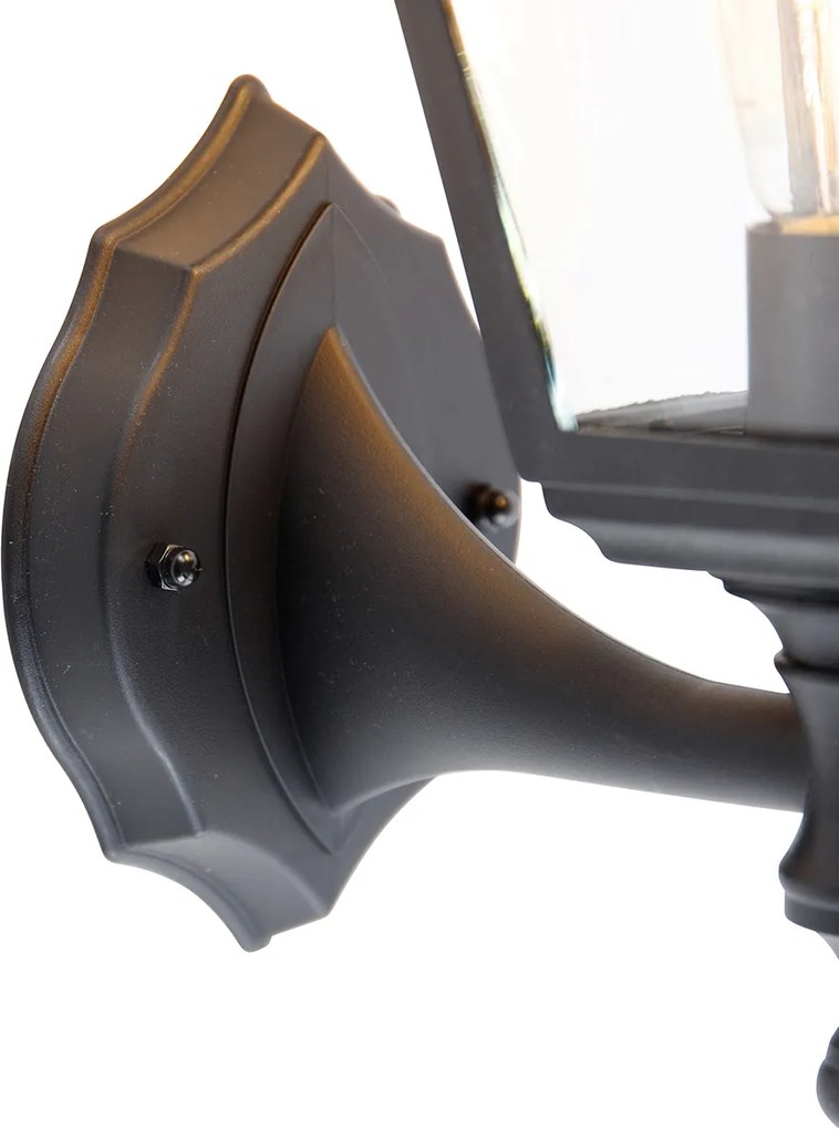 Lampada da parete smart per esterni nera IP44 incl. Wifi ST64 - Capital