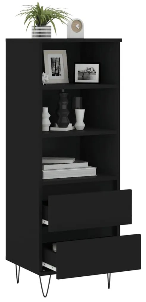 Credenza nero 40x36x110 cm in legno multistrato