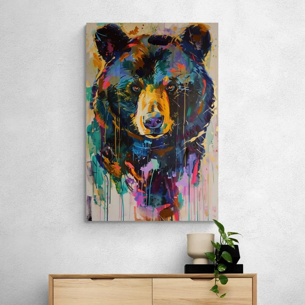 Stampa su tela – Orso con imitazione di pittura