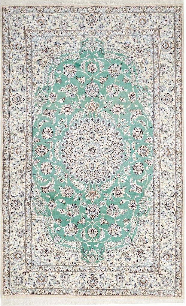 Nain Tappeto 160x250 Verde (Iran) Annodato A Mano