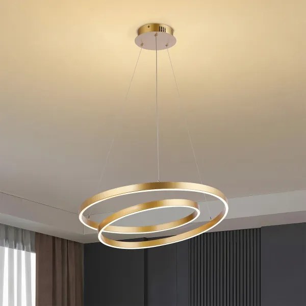 Brilagi-LED Lampadario dimmerabile a sospensione con cavo TWISTER LED/48W/230V Ø 50 cm oro + telecomando