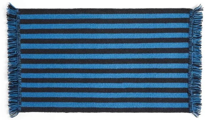 Stripes and Stripes Wool Rug 95x52 Blue - HAY