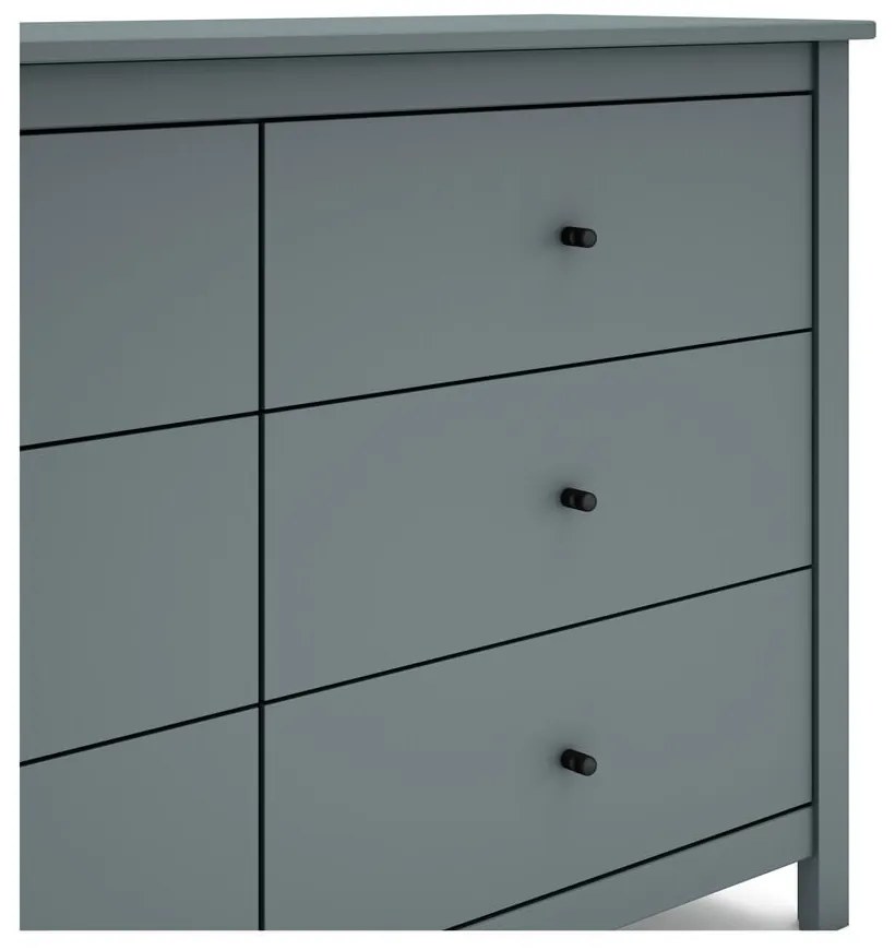 Cassettiera verde polveroso in pino massiccio 130x80x45 cm Misti – Marckeric