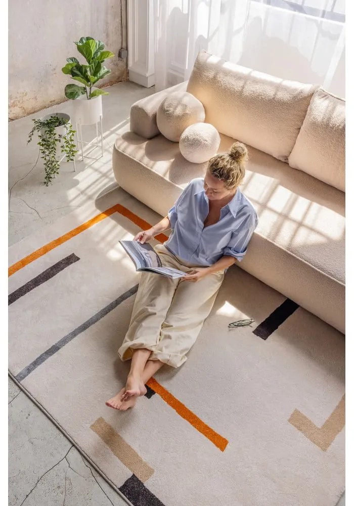 Tappeto arancione/color crema 160x230 cm Linea – Universal